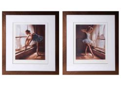 Douglas Hoffman, a pair of signed edition prints, each 74/295, 'Ballerinas', 38cm x 32cm, framed and