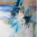 Wilkinson, contemporary abstract painting, oil on board, signed, unframed, overall size 76cm x