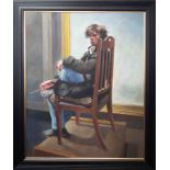 Robert Lenkiewicz (1941-2002) oil on board ‘Study of Reuben Lenkiewicz’, signed twice