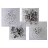 Robert Lenkiewicz (1941-2002) set of four etchings to comprising 'Swallowing Time', 'Painters