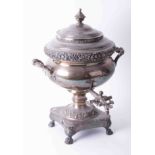 An antique silver plated Samovar, height 50cm.