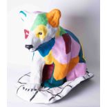 A 'patchwork' Bear, height 67cm, fibreglass. This bear is being sold on behalf of Plymouth