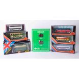 A large collection of model diecast buses including many Exclusive First Editions, Solido, Days