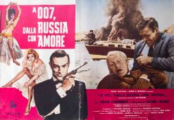 James Bond Poster, Two Italian poster Fotobusta, 'From Russia With Amore' Sean Connery, 19cm x