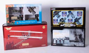 Corgi, scale model Aviation Archive, The Wright Flyer, also three other Corgi Military Aircraft sets