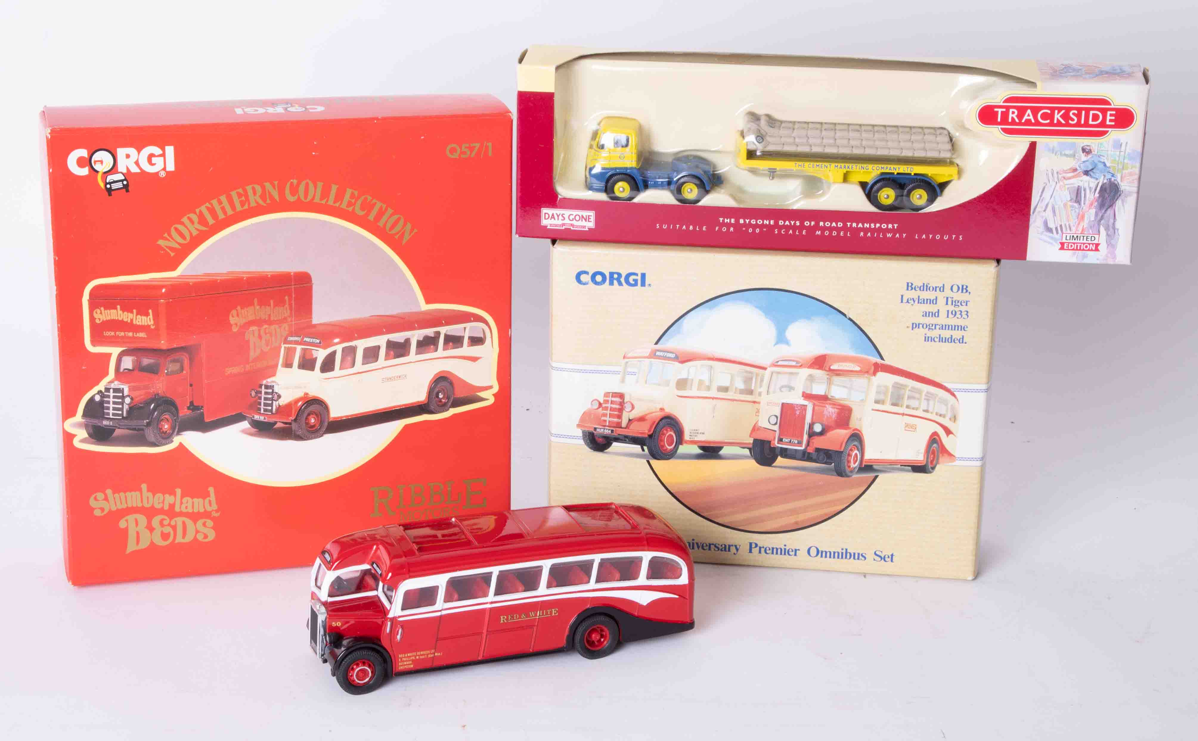 Corgi, 70th Anniversary Premier Omnibus set, Corgi limited edition 'Slumberland Beds' etc, boxed.