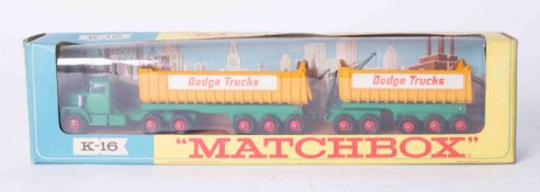 Matchbox, K16, Dodge tractor model, boxed.