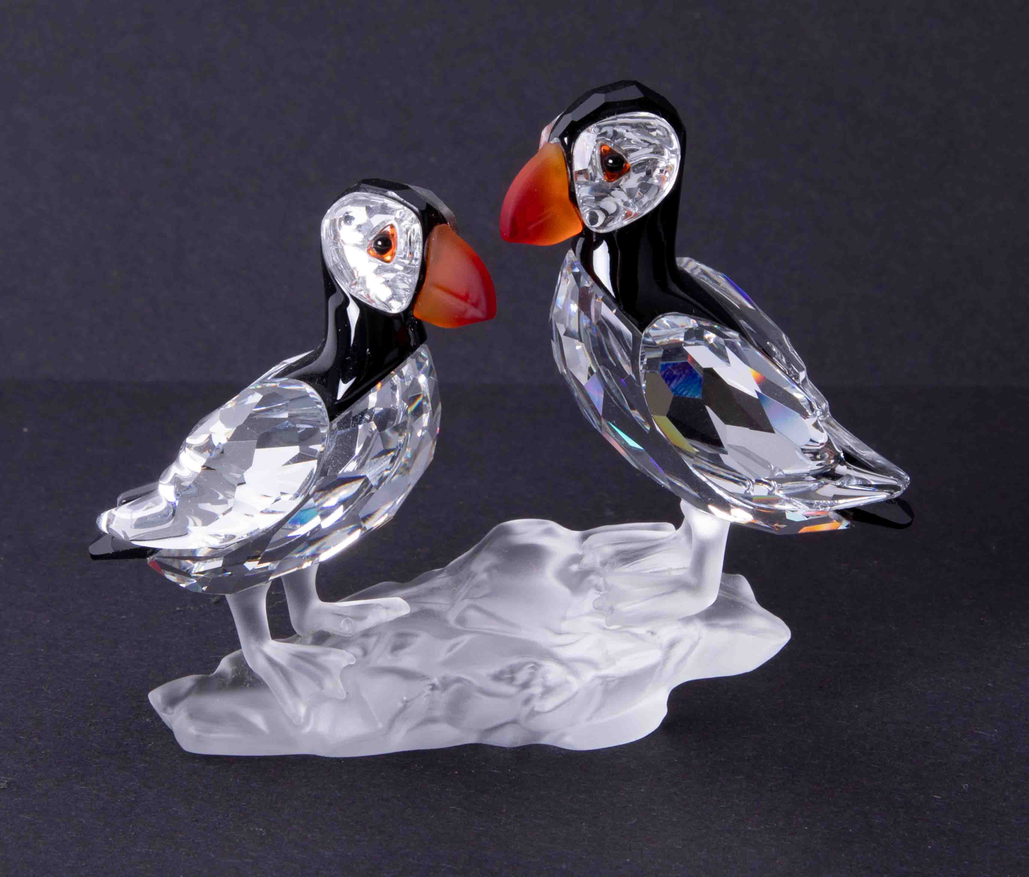 Swarovski Crystal Glass, 'Puffins', boxed.