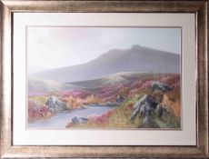 R.D. Sherrin (1891-1971), signed watercolour 'Dartmoor', 50cm x 74cm, framed and glazed.