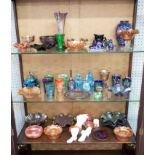 A collection of Carnival glass, approximately 46 pieces, to include Imperial, Northwood, Fenton,