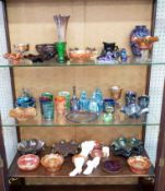 A collection of Carnival glass, approximately 46 pieces, to include Imperial, Northwood, Fenton,