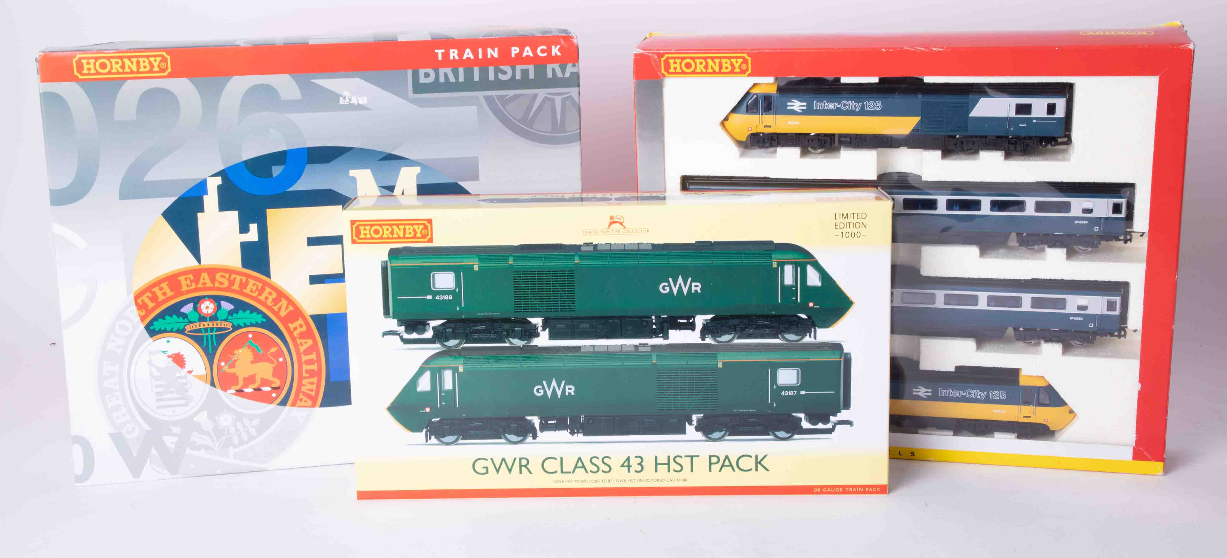 Hornby, GWR OO gauge train pack, also 125 high speed train and another Midland Mainline train