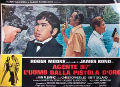 James Bond Poster, Four Italian posters 'The Man With The Golden Gun' 11cm x 17cm Italian original