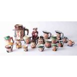 A collection of Royal Doulton small sized character jugs including Sairey Gamp, Fat Boy, The