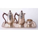 A four piece George V silver coffee/tea part service, circa 1937, Birmingham, maker B.B.S.