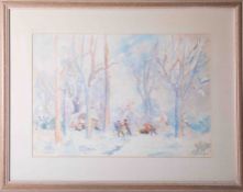 Michael Glymour, two signed watercolour, Christmas Eve and another Crummock Water, various sizes