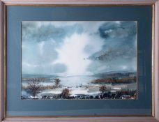 C. Rex James, watercolour Moorland, signed, 36cm x 55cm.