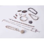 A bag of various mixed silver including bracelets, earrings, etc.