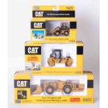 CAT 906 Compact Wheel Loader 1:50 scale, CAT CB-534D XW Vibratory Asphalt Compactor 1:50 scale and