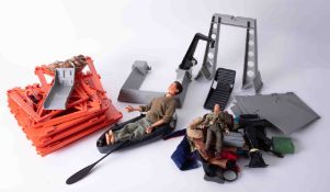 A collection of Action Man accessories, clothes and figure.