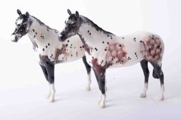 Two Beswick Appaloosa horses, height 20cm.