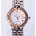 Mappin & Webb, a ladies stainless steel and gilt quartz wristwatch, 1992, serial number 1721457 with