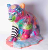 A 'psychedelic' Bear, height 67cm, fibreglass. This bear is being sold on behalf of Plymouth