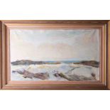 Simon Fraser, oil painting 'Seascape', 52cm x 91cm, framed.