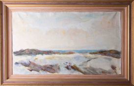 Simon Fraser, oil painting 'Seascape', 52cm x 91cm, framed.