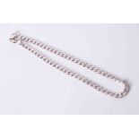 A silver heavy gauge link necklace, approx. 73gm.