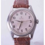 Rolex, a gents stainless steel Oyster manual wind movement wrist watch circa 1958-59, silvered