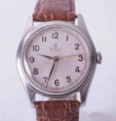 Rolex, a gents stainless steel Oyster manual wind movement wrist watch circa 1958-59, silvered