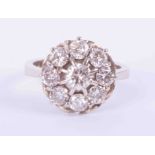 An 18ct white gold flower style cluster ring set approx. 1.80 carats of round brilliant cut