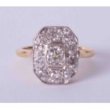 An impressive Art Deco style 18ct yellow & white gold ring set with approx. 2.25 carats in total