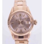 Rolex, a ladies 18ct yellow gold Oyster Perpetual Datejust wristwatch, 3053786, 1972, rivet Oyster