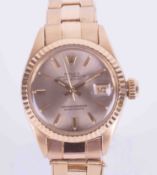 Rolex, a ladies 18ct yellow gold Oyster Perpetual Datejust wristwatch, 3053786, 1972, rivet Oyster