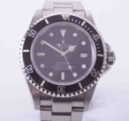 Rolex, a gents stainless steel 'Sea-Dweller 4000 Chronometer date' flip lock Oyster bracelet,