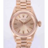 Rolex, a 1967 ladies 18ct yellow gold Oyster Perpetual wristwatch, with guarantee dated 11th