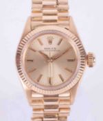 Rolex, a 1967 ladies 18ct yellow gold Oyster Perpetual wristwatch, with guarantee dated 11th