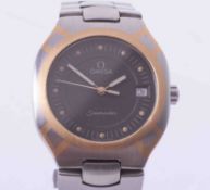 Omega, a gents midsize Seamaster Polaris 18ct and steel quartz wristwatch. Condition reports are