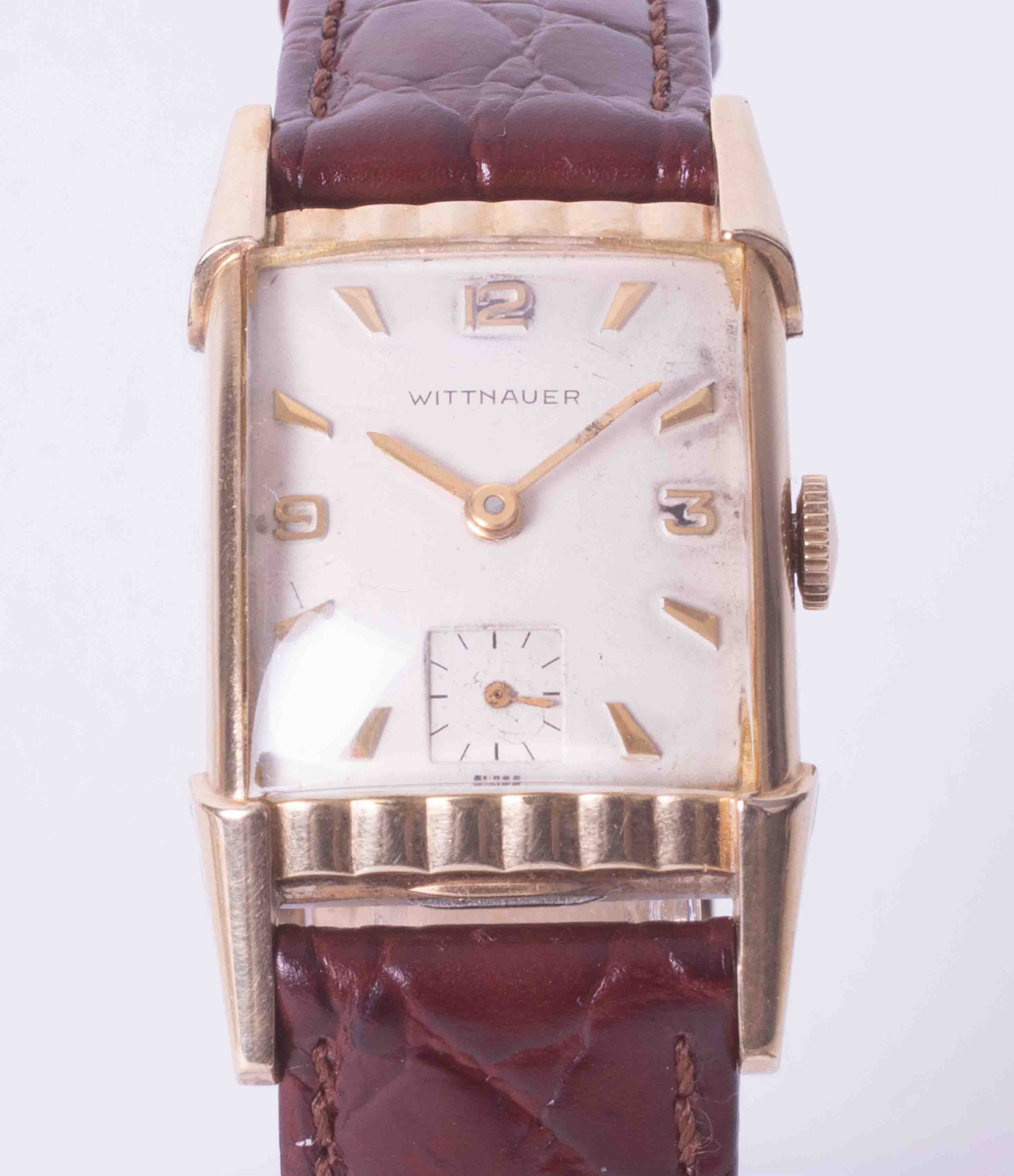 Longines, a gents mid size mechanical 'Wittnauer' wristwatch circa 1953, gold filled case and