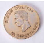 A 1971 large Simon Bolivar commemorative medallion.