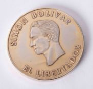 A 1971 large Simon Bolivar commemorative medallion.