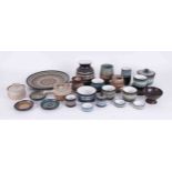 A collection Ambleside pottery pots, plates etc together with Diane Sanders 'Roadskaird' pottery,