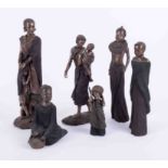 Soul Journeys, six Maasai limited edition figures, circa 2004, the tallest 31cm.