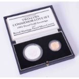 Two coin Commemorative set, 1981 Royal Mint proof gold sovereign and Royal Marriage proof silver