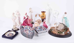 A mixed collection including Coalport bone china figures 'Scarlett', 'Anniversary Waltz', Royal