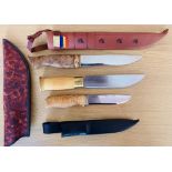 Top a knife made by James Barnett, 17.8cm blade length, lightly used, Middle knife Knivsmed