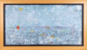 Robert Hone, 'Lands End', mixed media on paper, 37cm x 72cm, framed.