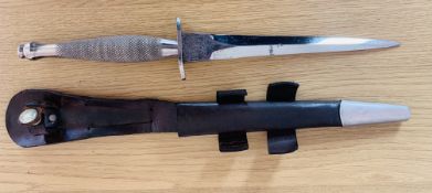 A WW2 Pattern One Fairbairn Sykes Commando Knife, it has a 17.3cm long blade.